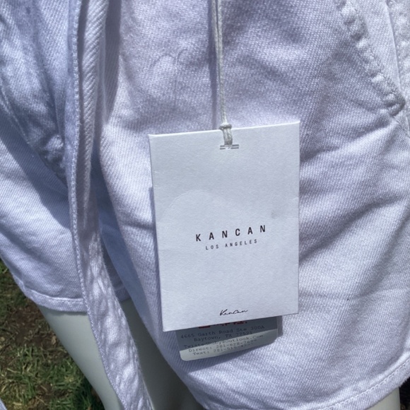 NWT Kancan High Rise White Denim Paper Bag Short 100% Cotton Size Medium - Picture 8 of 9